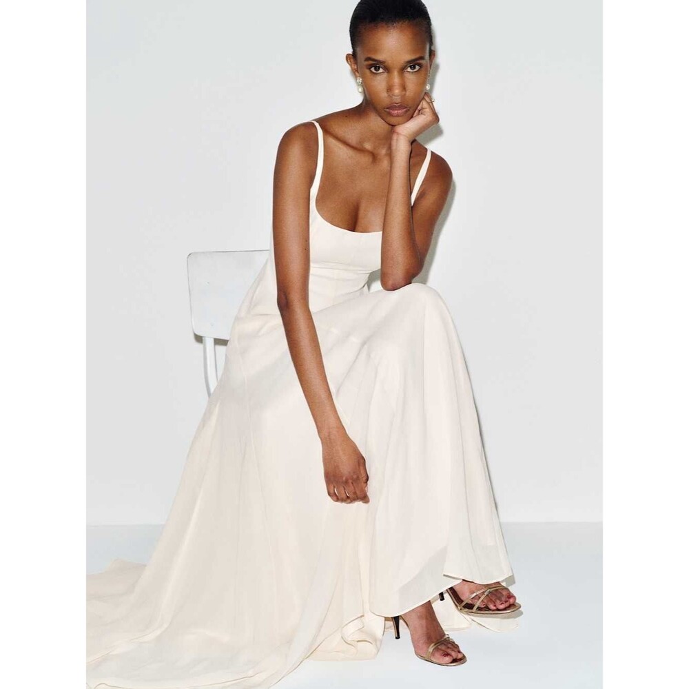 New Reformation Sirinda fior di latte Dress Elegant Ivory bridal dress, max gown - Picture 2 of 16